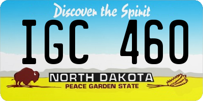 ND license plate IGC460