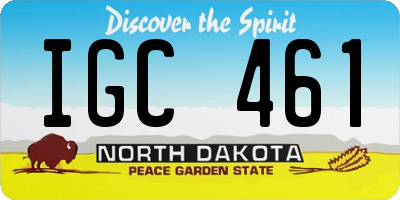 ND license plate IGC461