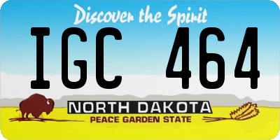 ND license plate IGC464