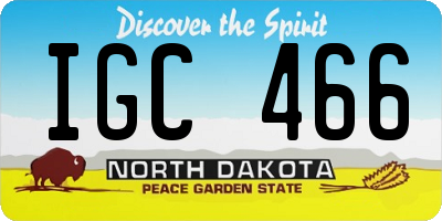 ND license plate IGC466