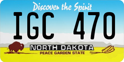 ND license plate IGC470