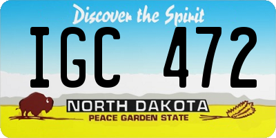 ND license plate IGC472
