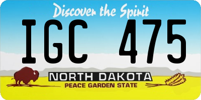 ND license plate IGC475