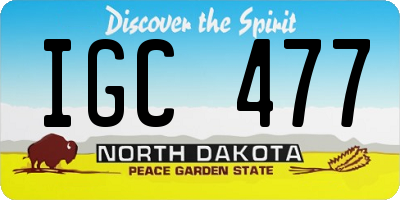 ND license plate IGC477