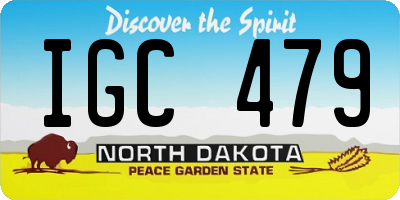 ND license plate IGC479
