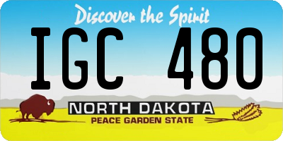 ND license plate IGC480