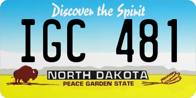 ND license plate IGC481