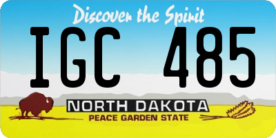 ND license plate IGC485