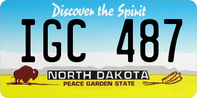 ND license plate IGC487