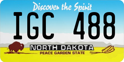 ND license plate IGC488