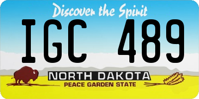ND license plate IGC489