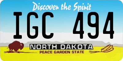 ND license plate IGC494