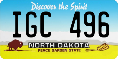 ND license plate IGC496