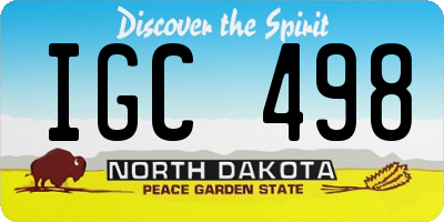 ND license plate IGC498