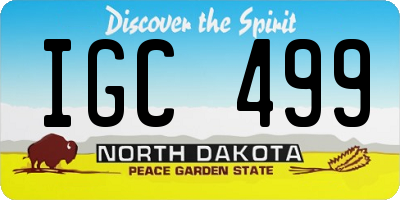 ND license plate IGC499