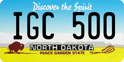 ND license plate IGC500