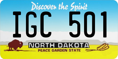 ND license plate IGC501