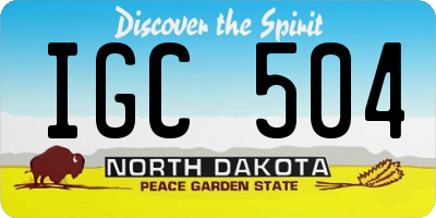 ND license plate IGC504
