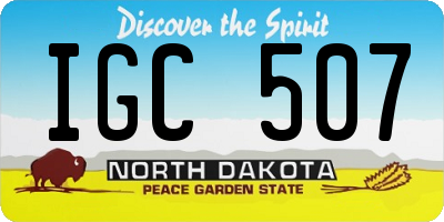 ND license plate IGC507