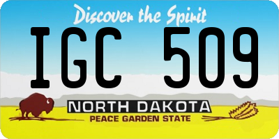 ND license plate IGC509