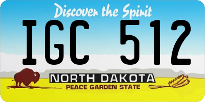 ND license plate IGC512