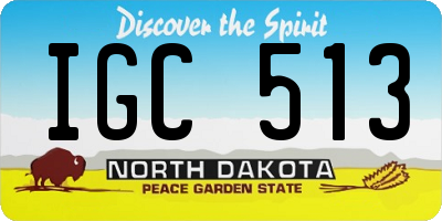 ND license plate IGC513