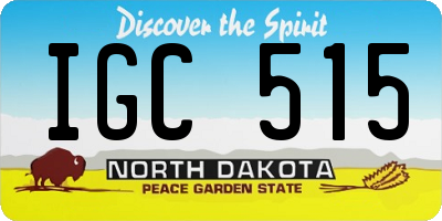 ND license plate IGC515