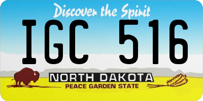 ND license plate IGC516
