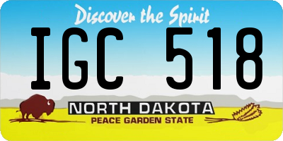 ND license plate IGC518