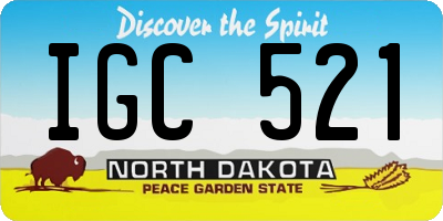 ND license plate IGC521