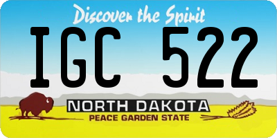 ND license plate IGC522