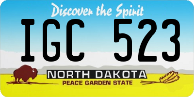 ND license plate IGC523