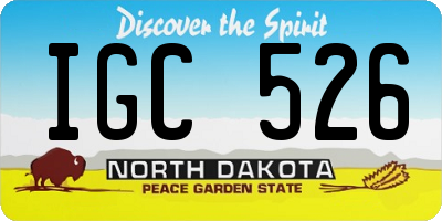 ND license plate IGC526
