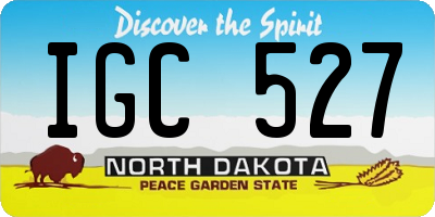 ND license plate IGC527