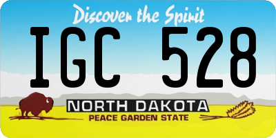 ND license plate IGC528