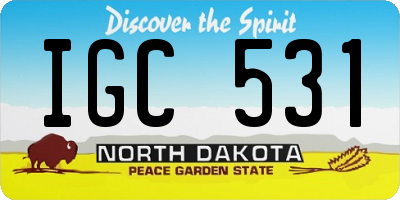 ND license plate IGC531