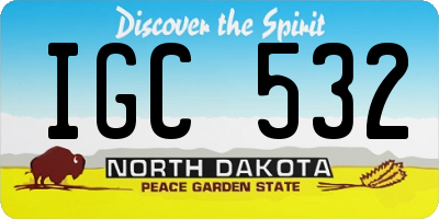 ND license plate IGC532