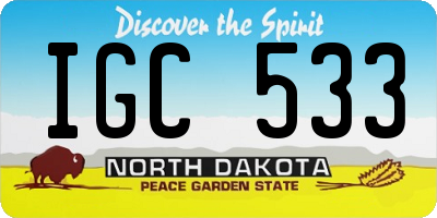 ND license plate IGC533