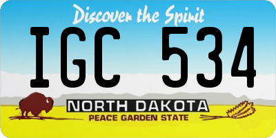 ND license plate IGC534