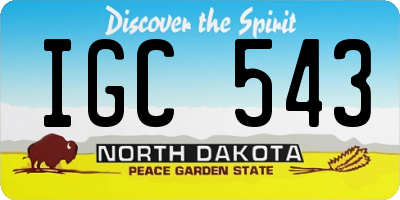 ND license plate IGC543