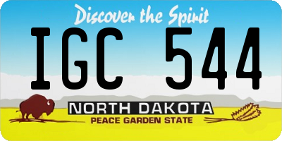 ND license plate IGC544