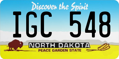 ND license plate IGC548