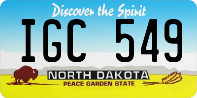 ND license plate IGC549