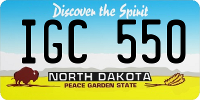 ND license plate IGC550