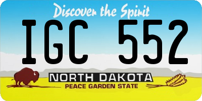 ND license plate IGC552
