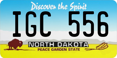 ND license plate IGC556