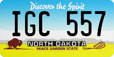 ND license plate IGC557