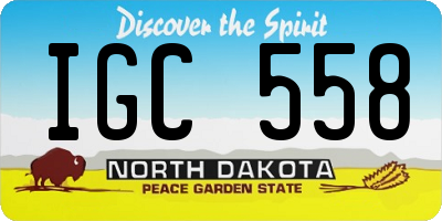 ND license plate IGC558