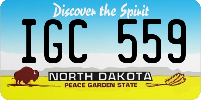 ND license plate IGC559