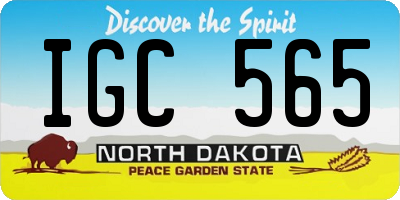 ND license plate IGC565